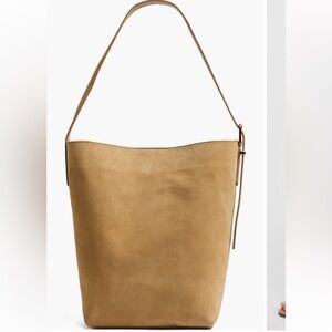NWT Madewell “The Essentials” Suede Shoulder Tote Bag in Color - Tawny Khaki